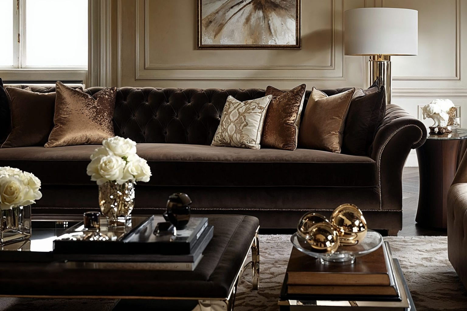 12 Dark Brown Couch Living Room Ideas For A Warm And Inviting Home ... intended for Color Coordination Tips for Brown Sofa Living Room Decor
