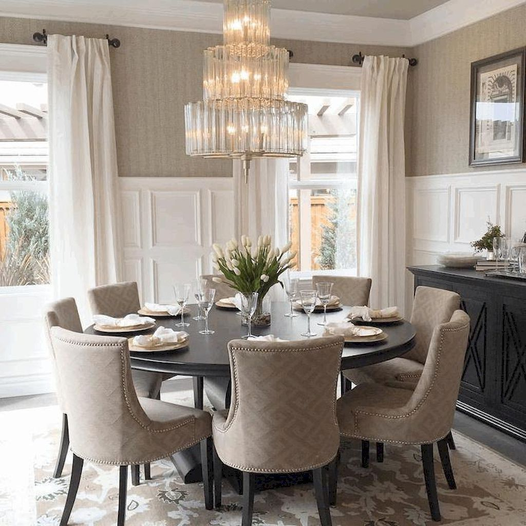 40 Amazing Farmhouse Dining Room Design Ideas - Popy Home | Formal ... pertaining to Creating Connections Through Thoughtful Dining Room Table Design