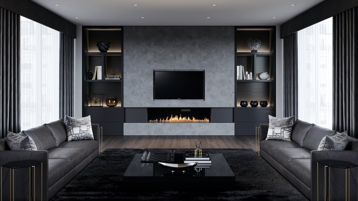 40 Grey Living Rooms That Help Your Lounge Look Effortlessly Stylish ... within Dark Gray Living Room Ideas