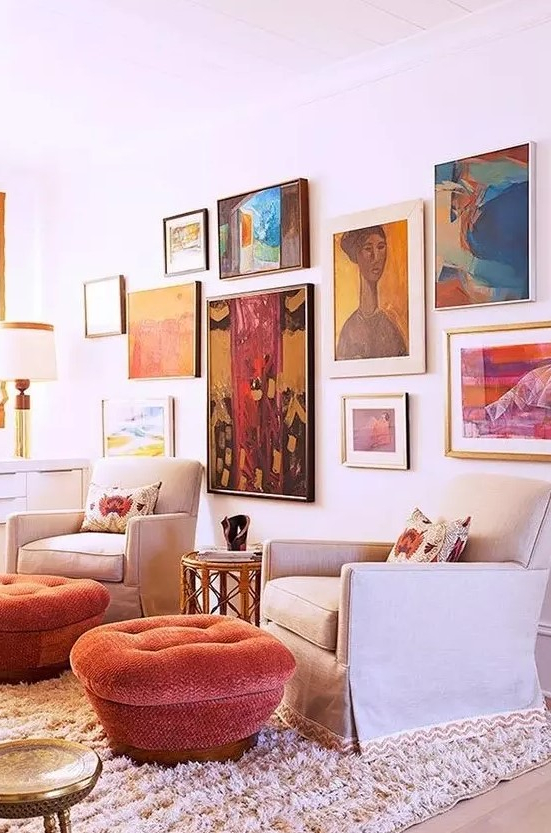 40 Inspiring Living Room Gallery Wall Ideas - Shelterness regarding Gallery Wall Living Room Ideas