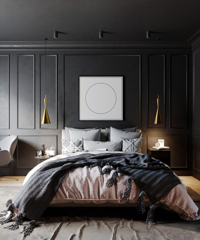 41 Sophisticated Black Themed Bedroom Ideas - Design Swan in Dark Bedroom Design Ideas