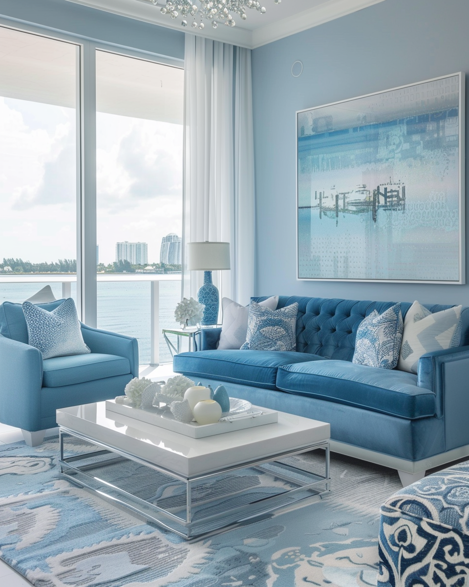 Maximizing Natural Light with Blue Living Room Ideas