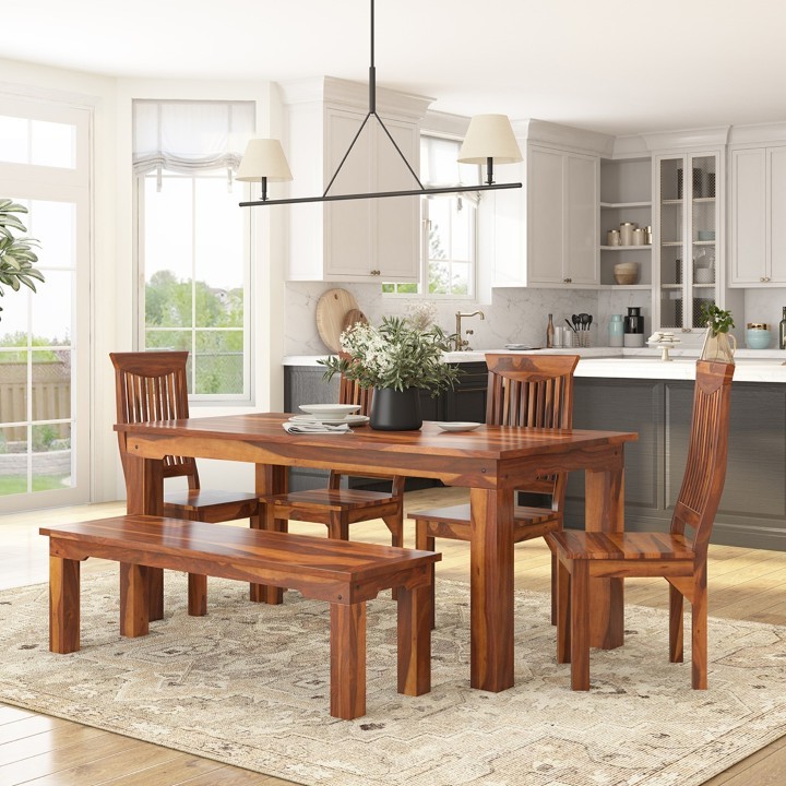 The Ultimate Rustic Dining Set | Farmhouse Table & Bench for a Cozy Home