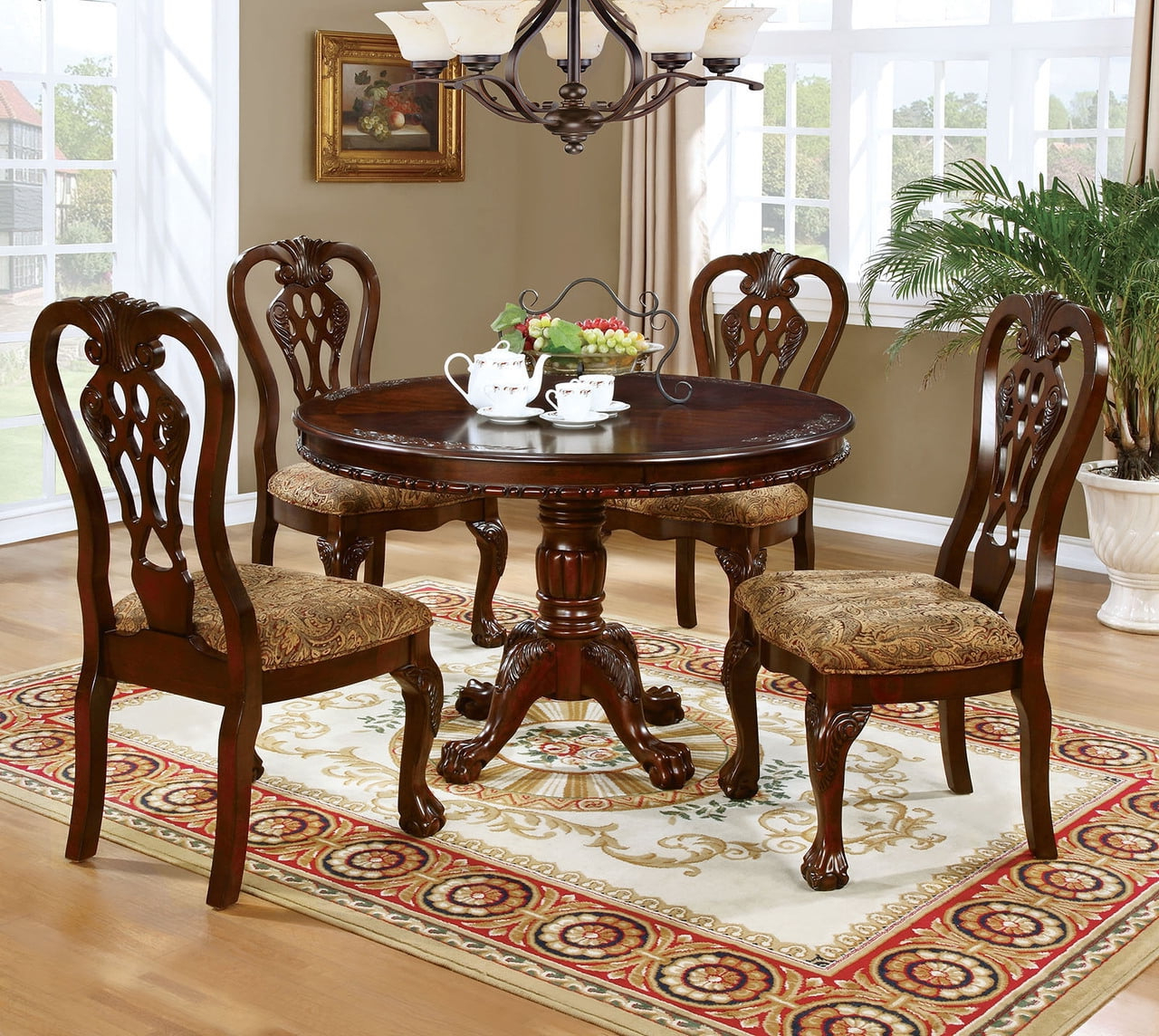 Formal Traditional Antique Dining Room Furniture 5 Pieces Set Classic ... with Small Space Solutions Smart Dining Chair Choices for Cozy Homes