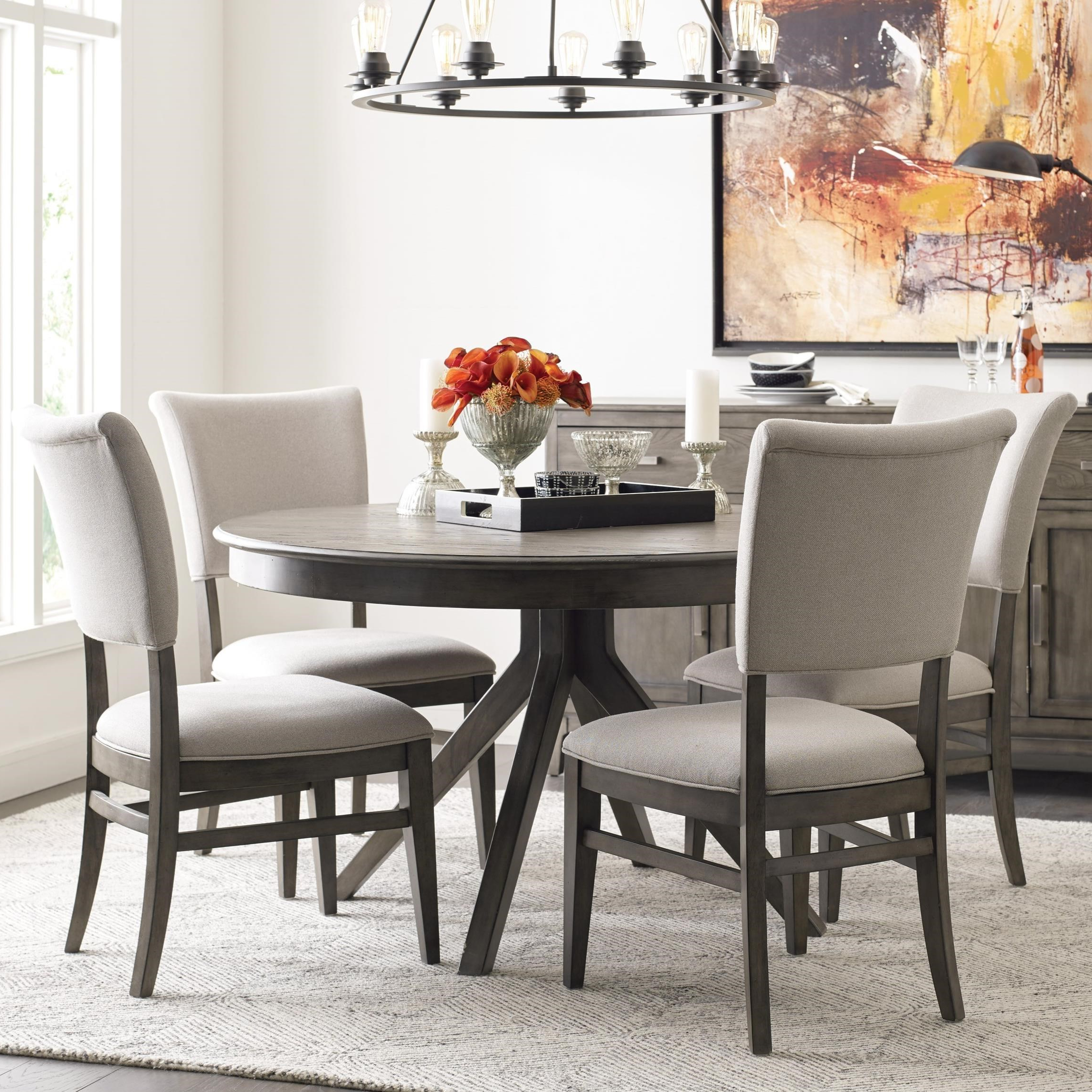 Kincaid Furniture Cascade Round Dining Table Set With 4 Chairs ... within Small Space Solutions Smart Dining Chair Choices for Cozy Homes