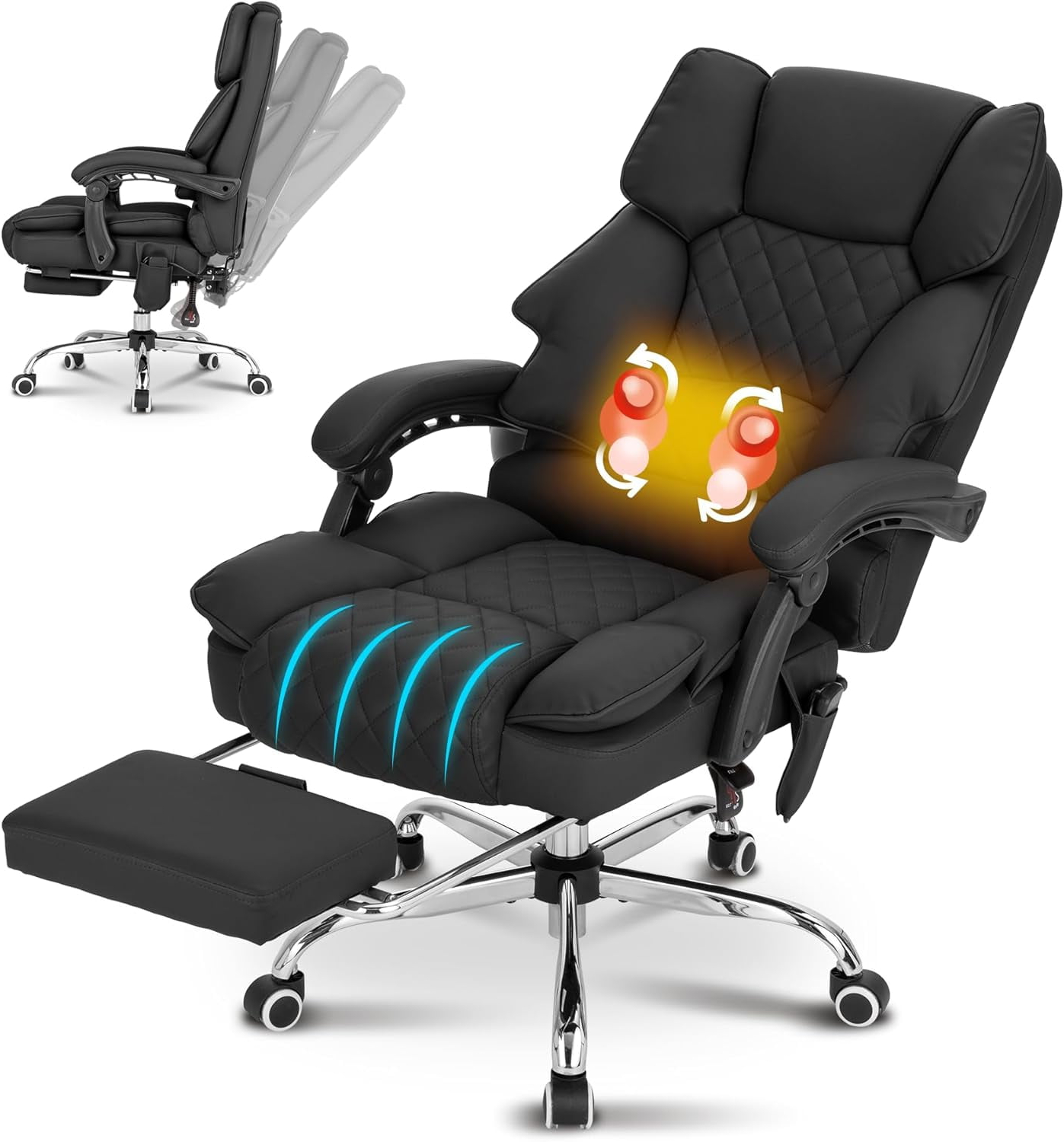 Revolusionize Your Workday: Office Chair with Full-Back Massage and Adjustable Heat