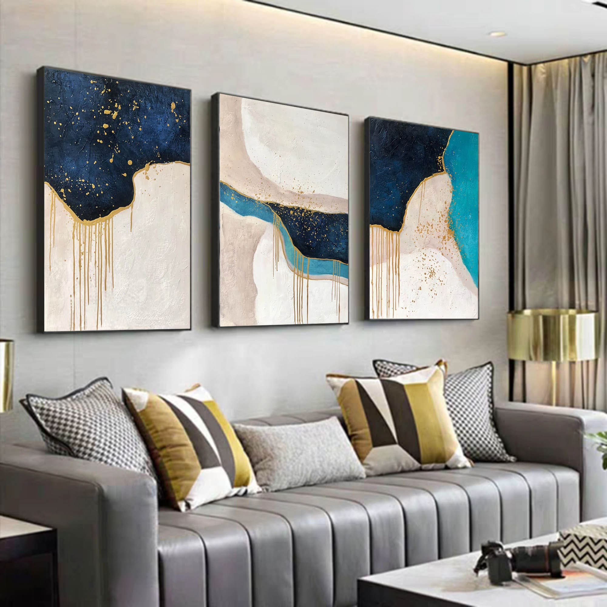 Living Room Wall Art Painting Abstract Large Abstract Wall | Etsy within Art For Living Room Ideas