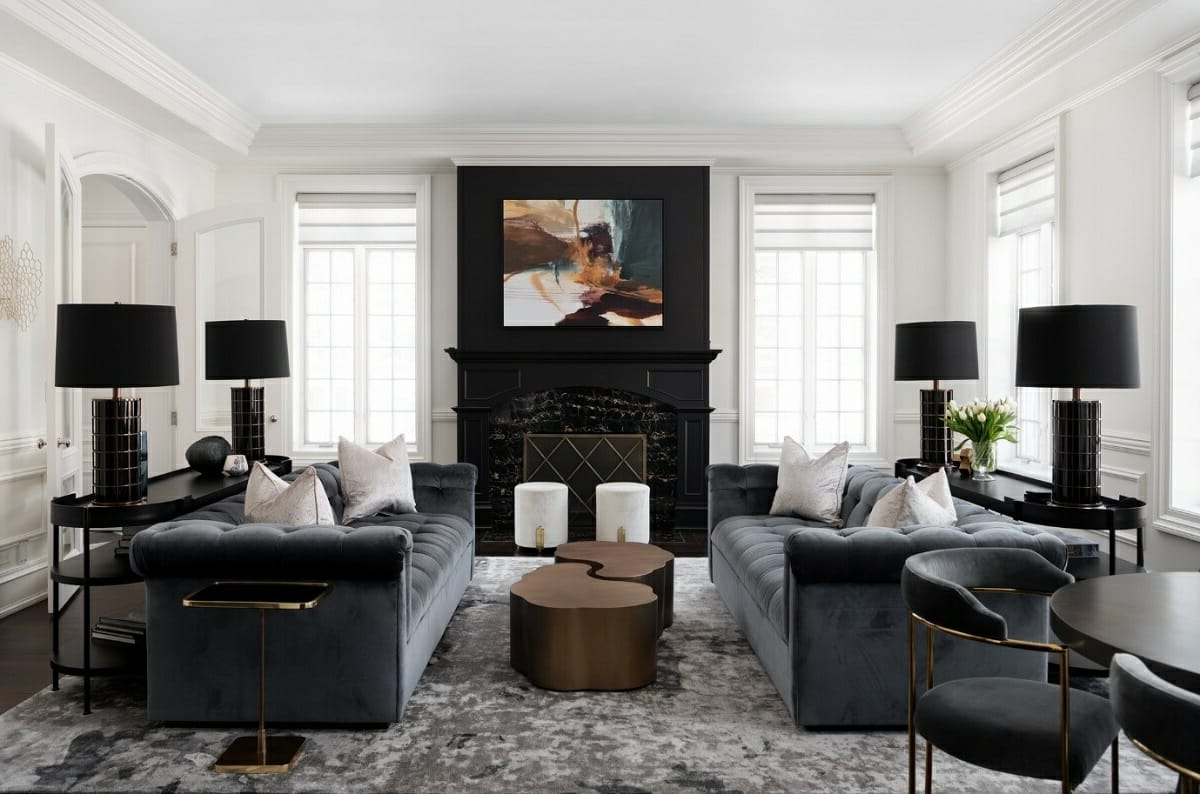 Luxury Black Living Room: 6 Bold Design Ideas For You! | Sohnne® for Unexpected ways to incorporate black accents into your living area