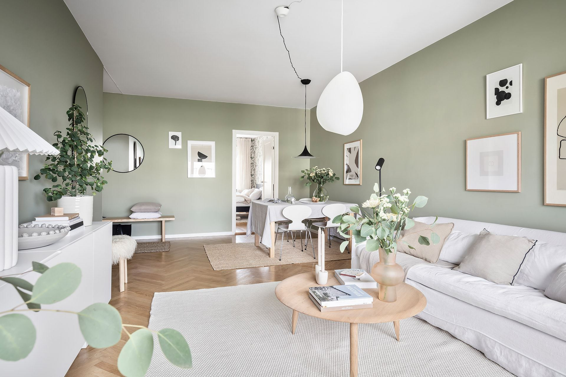 Sage Green Living Room, Sage Green Walls, Natural Living Room, Simple ... throughout Modern living room ideas featuring sage green furniture