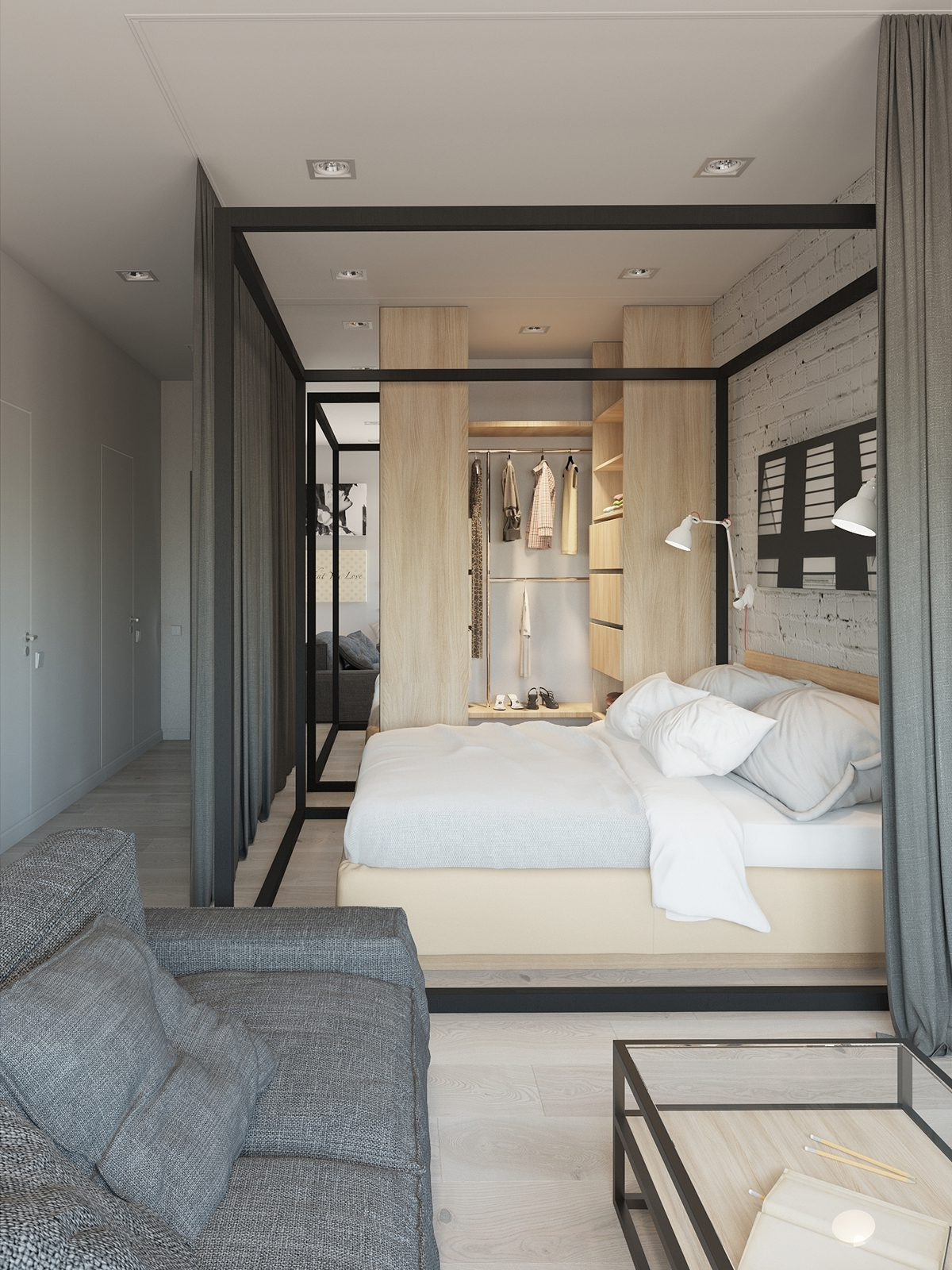 Studio Apartment Interior Design With Cute Decorating Ideas - Roohome ... in Apartment Bedroom Design Ideas