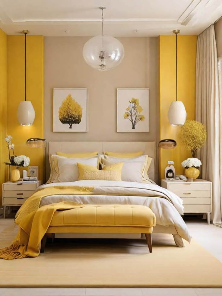The Power Of Yellow: 35 Modern Yellow Bedroom Decor Ideas In 2024 ... in Yellow Bedroom Design Ideas