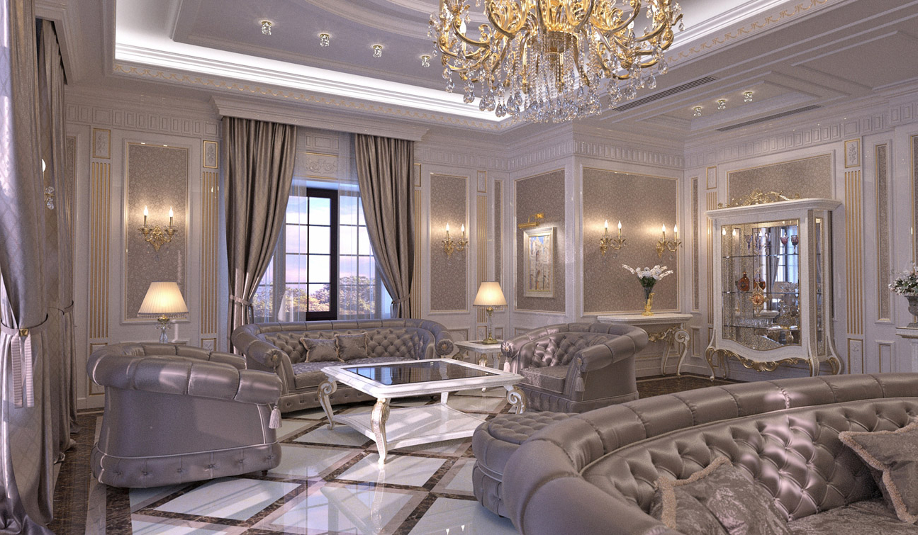 Vicwork Studio - Living Room Interior Design In Elegant Classic Style pertaining to Living Room Ideas Classic