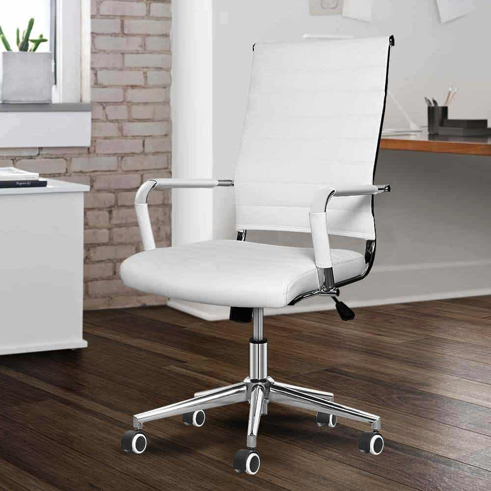 12 White Leather Office Chairs For Modern Office intended for Office Chair White