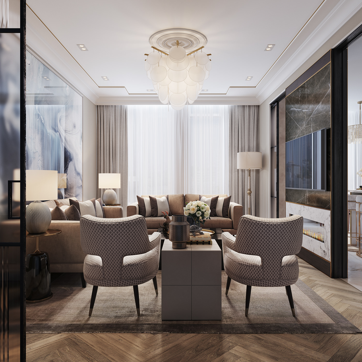 2 Bedroom Apartment Interior Design On Behance with regard to Budget-Friendly 2 Bedroom Apartment Makeovers