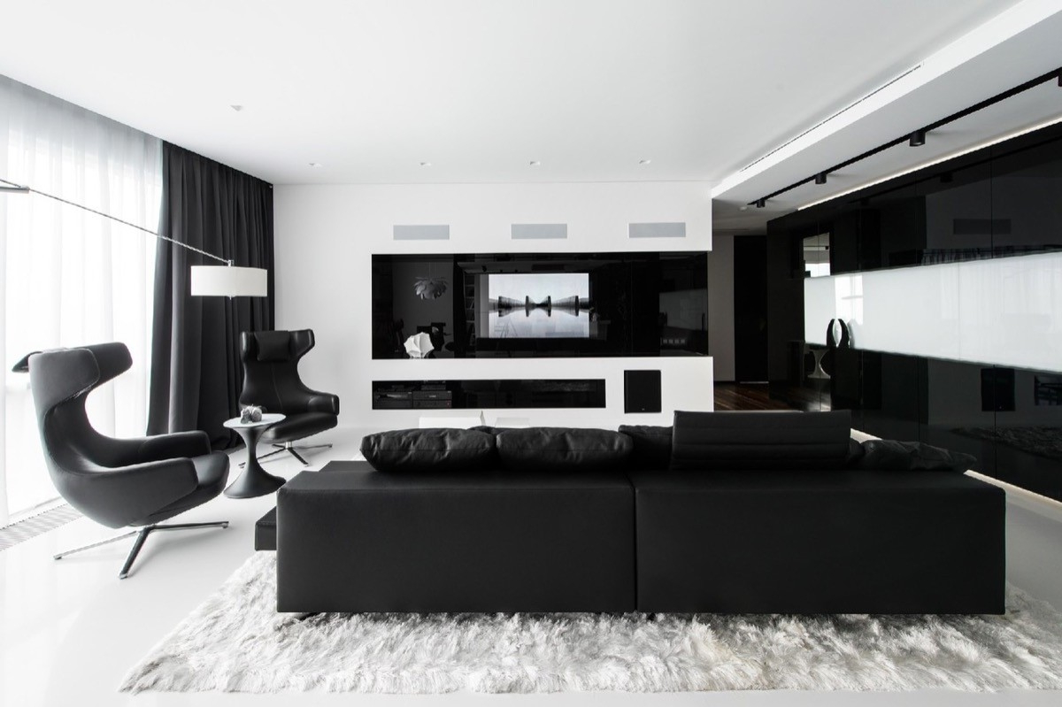30 Black & White Living Rooms That Work Their Monochrome Magic with regard to White And Black Living Room Ideas