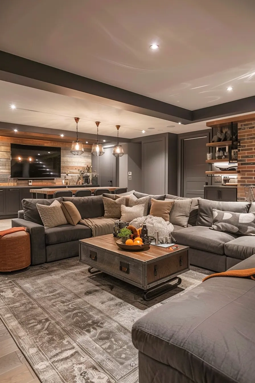 41 Stunning Modern Basement Remodel Ideas - Edward George within Interior Design Ideas Basement