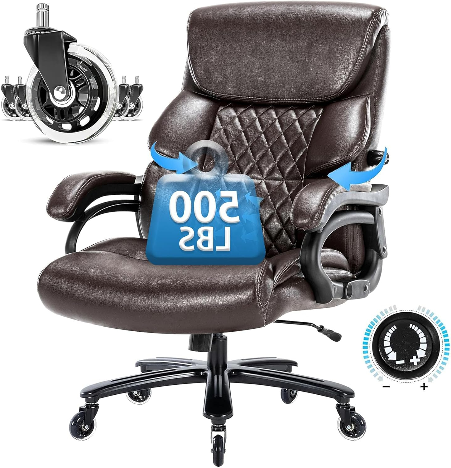 Amazon.com: Big And Tall Office Chair 500 Lbs-Executive Office Chairs ... within Office Chair Extra Wide