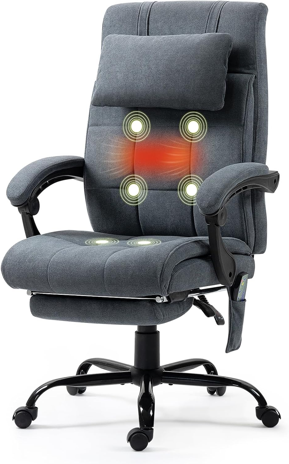 Amazon.com: Ecotouge 6 Points Massage Office Chairs, Heated Fabric Desk ... with regard to Office Chair With Massage