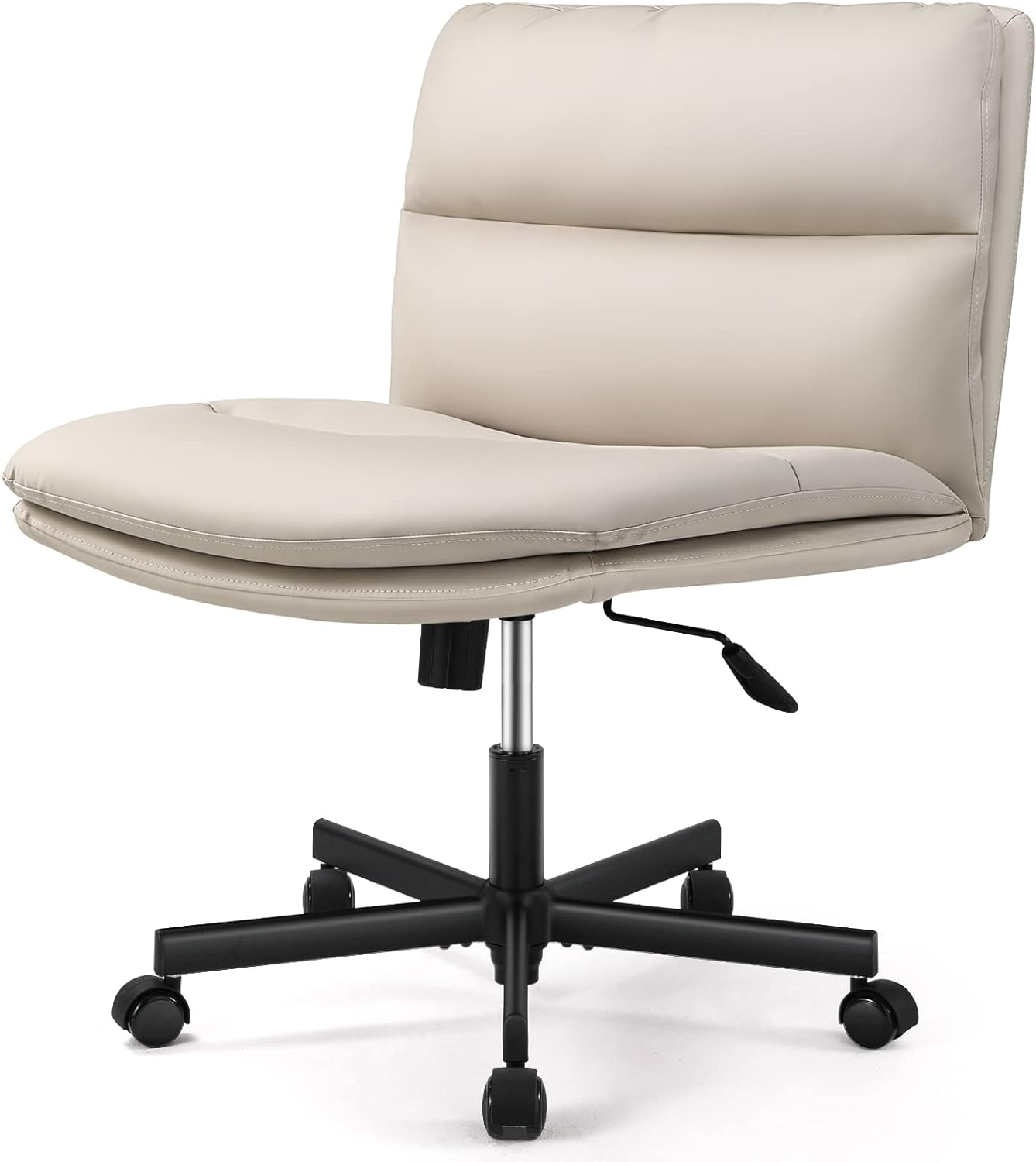 Amazon.com: Emiah Armless Office Desks Chair With Wheels Pu-Padded ... for Office Chair Armless