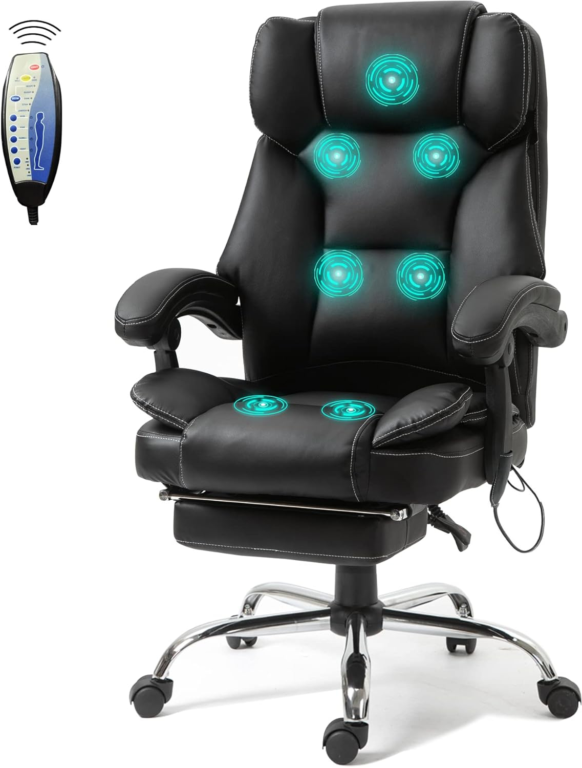 Amazon.com: Massage Office Chair With Footrest,Ergonomic Executive Home ... for Office Chair With Massage