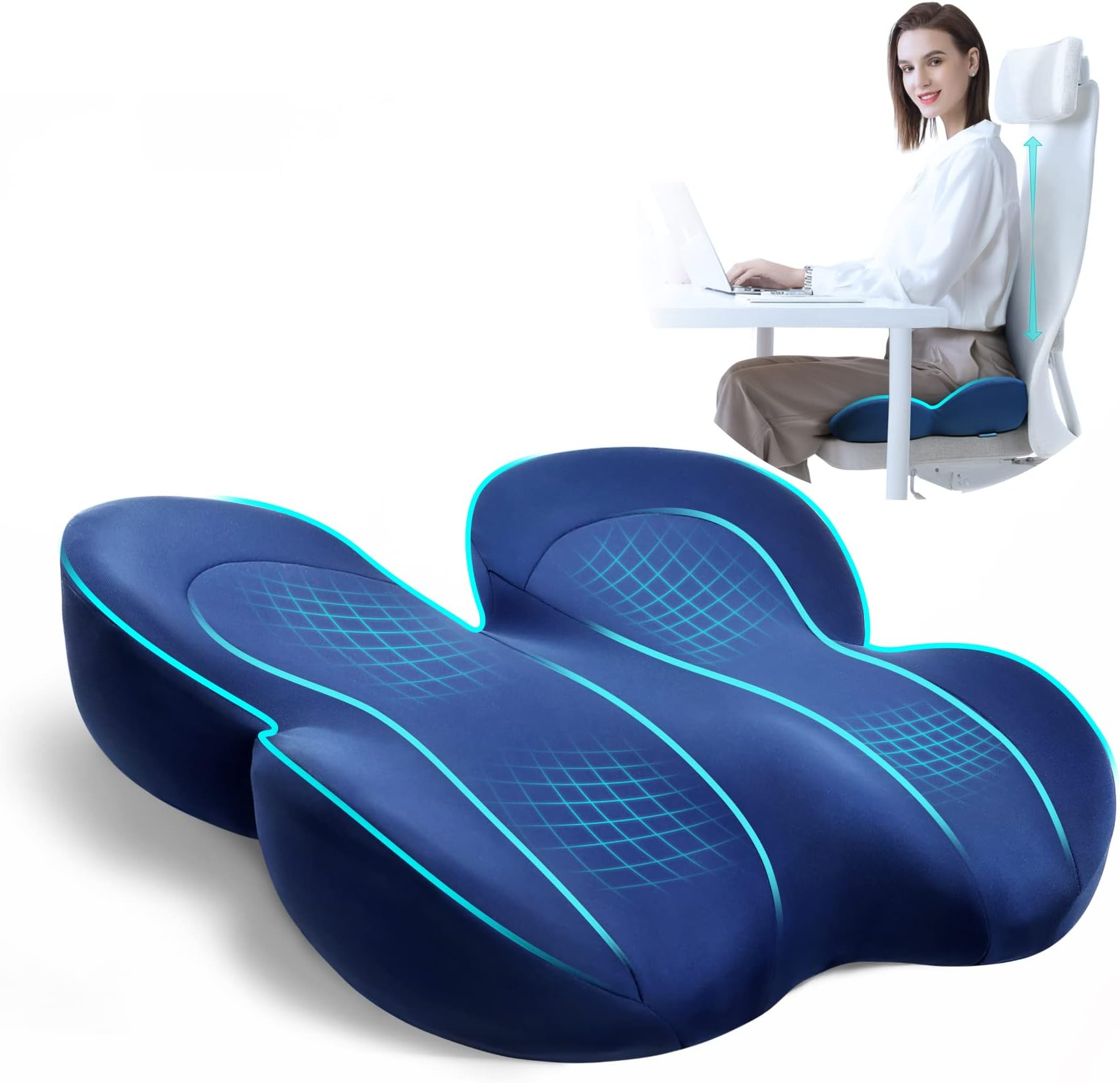Amazon.com : Seat Cushion For Office Chair, Non-Slip Chair Seat ... intended for The science behind ergonomic seating and spinal support
