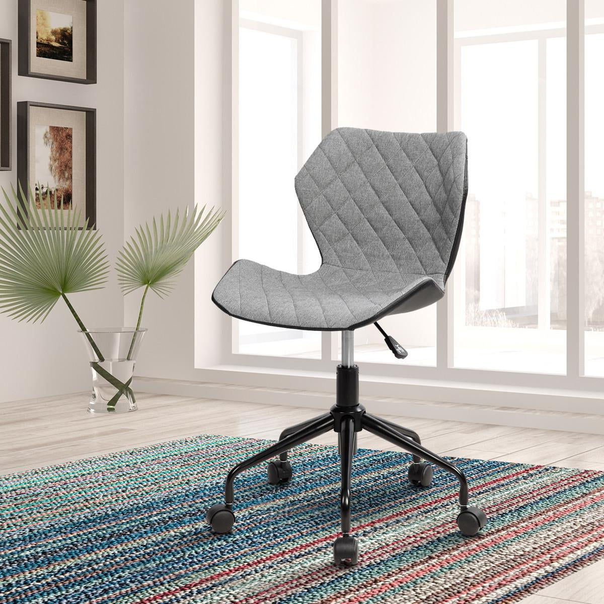 Armless Office Chair Ergonomic Small Desk Chair Armless Adjustable ... throughout Office Chair No Armrest