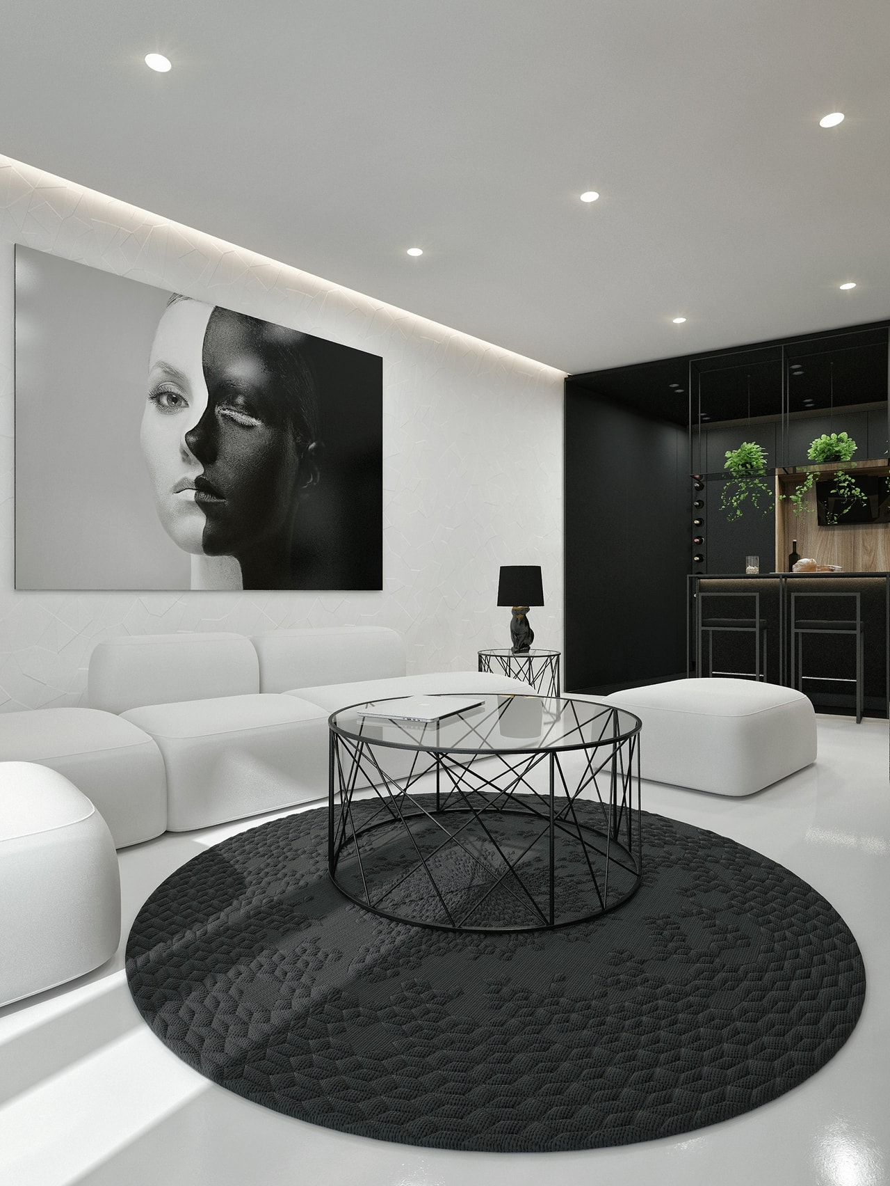 Black And White Interior Design Ideas: Modern Apartment By Id White ... intended for Expert tips for successfully incorporating black and white interior design elements