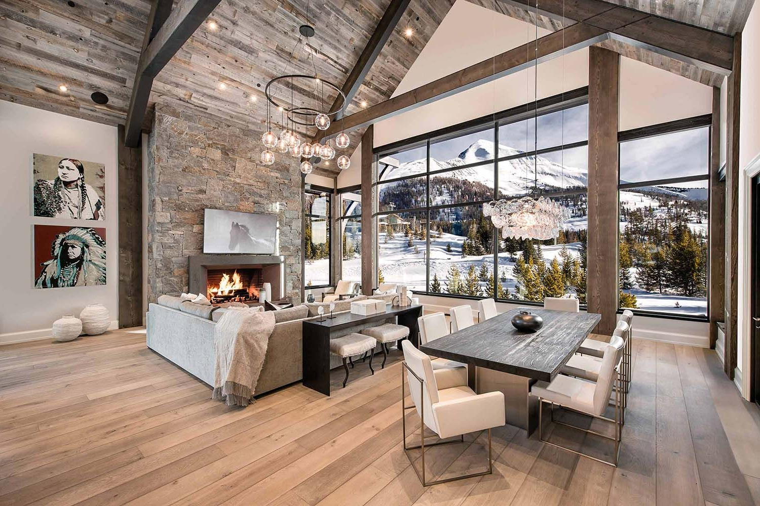 Breathtaking Mountain Modern Home In Montana With Inviting Details ... pertaining to Maximizing Light and Space in Mountain House Living Areas