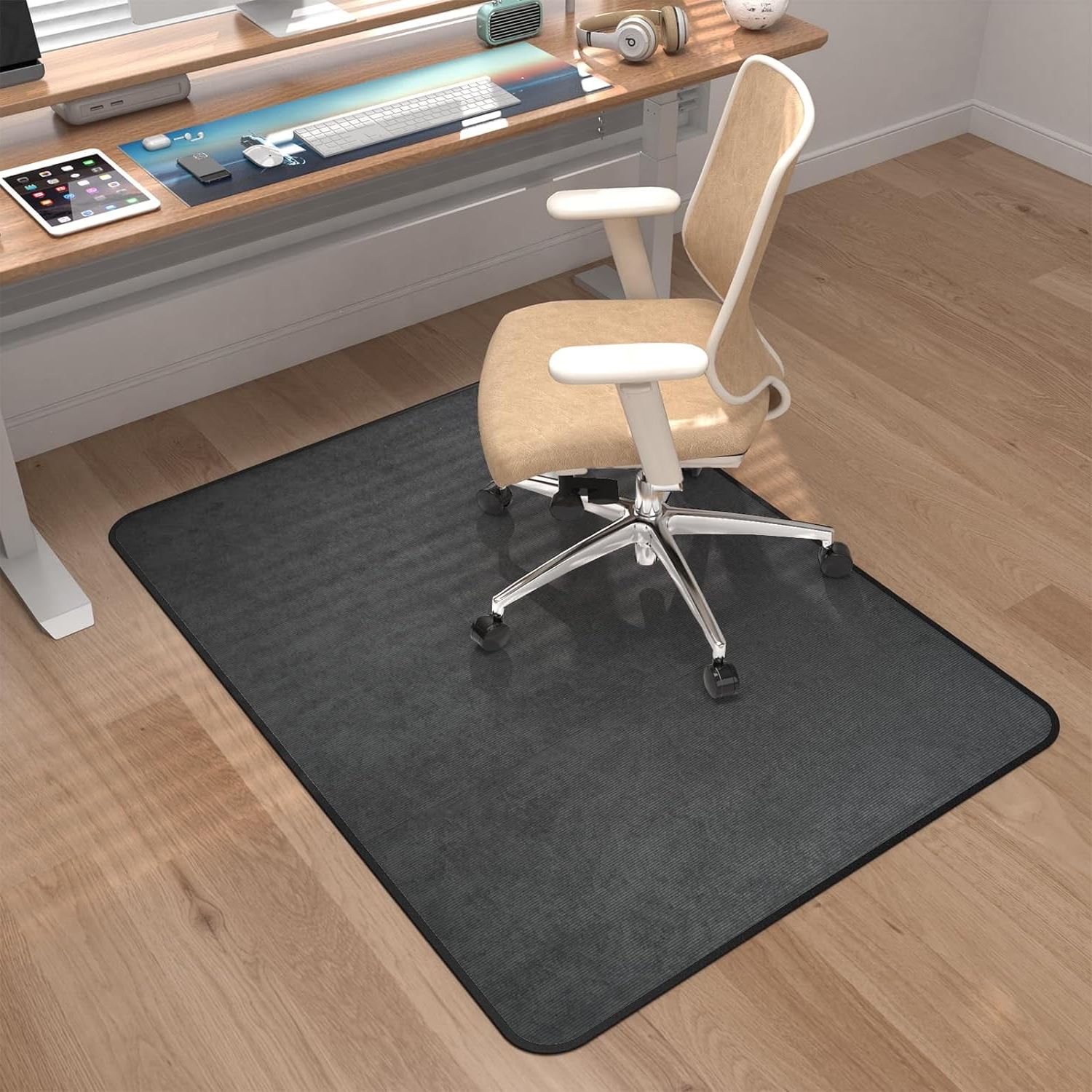 Corduroy Heavy Duty Office Chair Mat For Carpet & Hardwood Floors, Tri ... pertaining to Office Chair Mat For Carpeted Floor