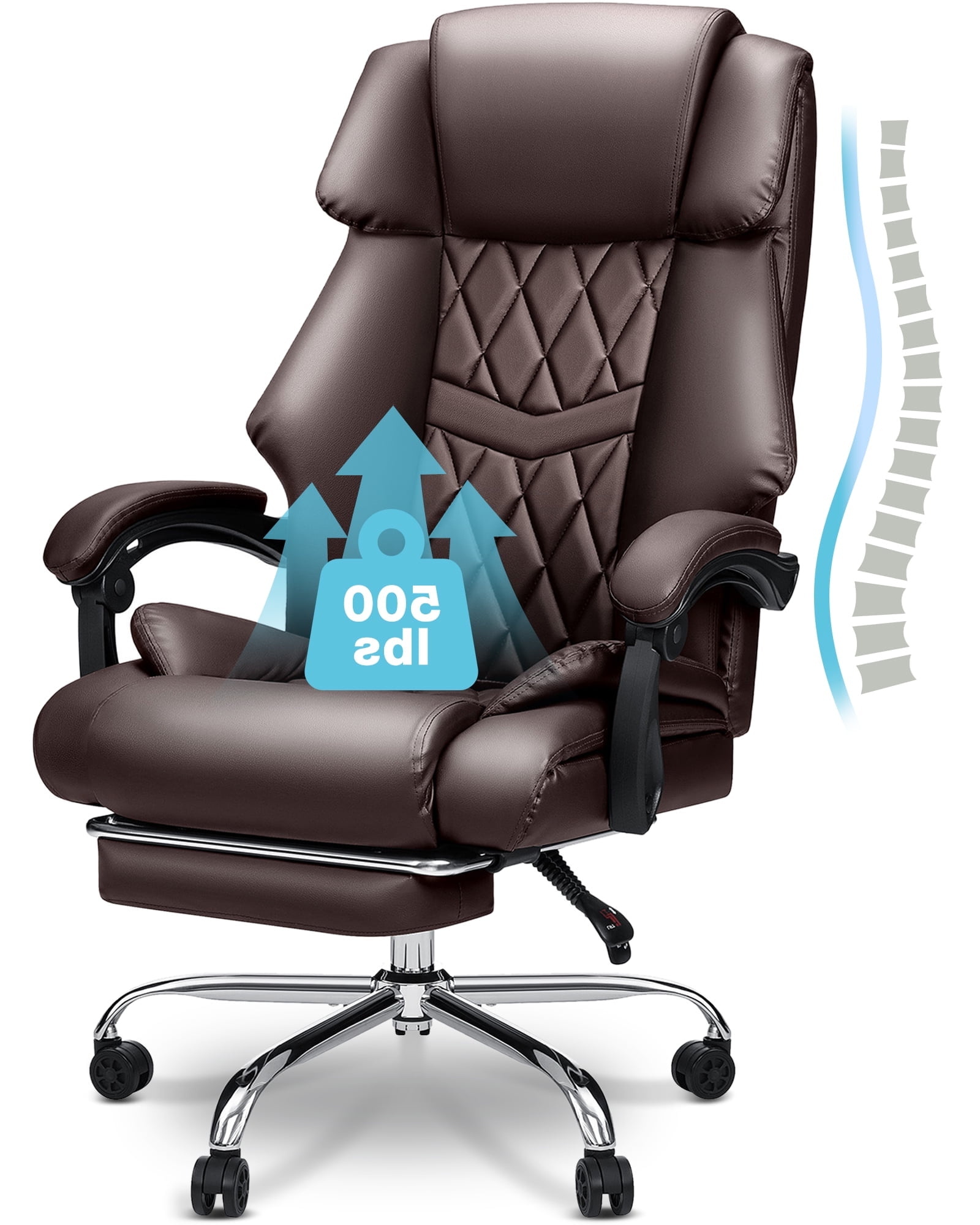 Hoffree Oversized Big And Tall 500Lbs Executive Office Chair With Foot ... with Office Chair Oversized