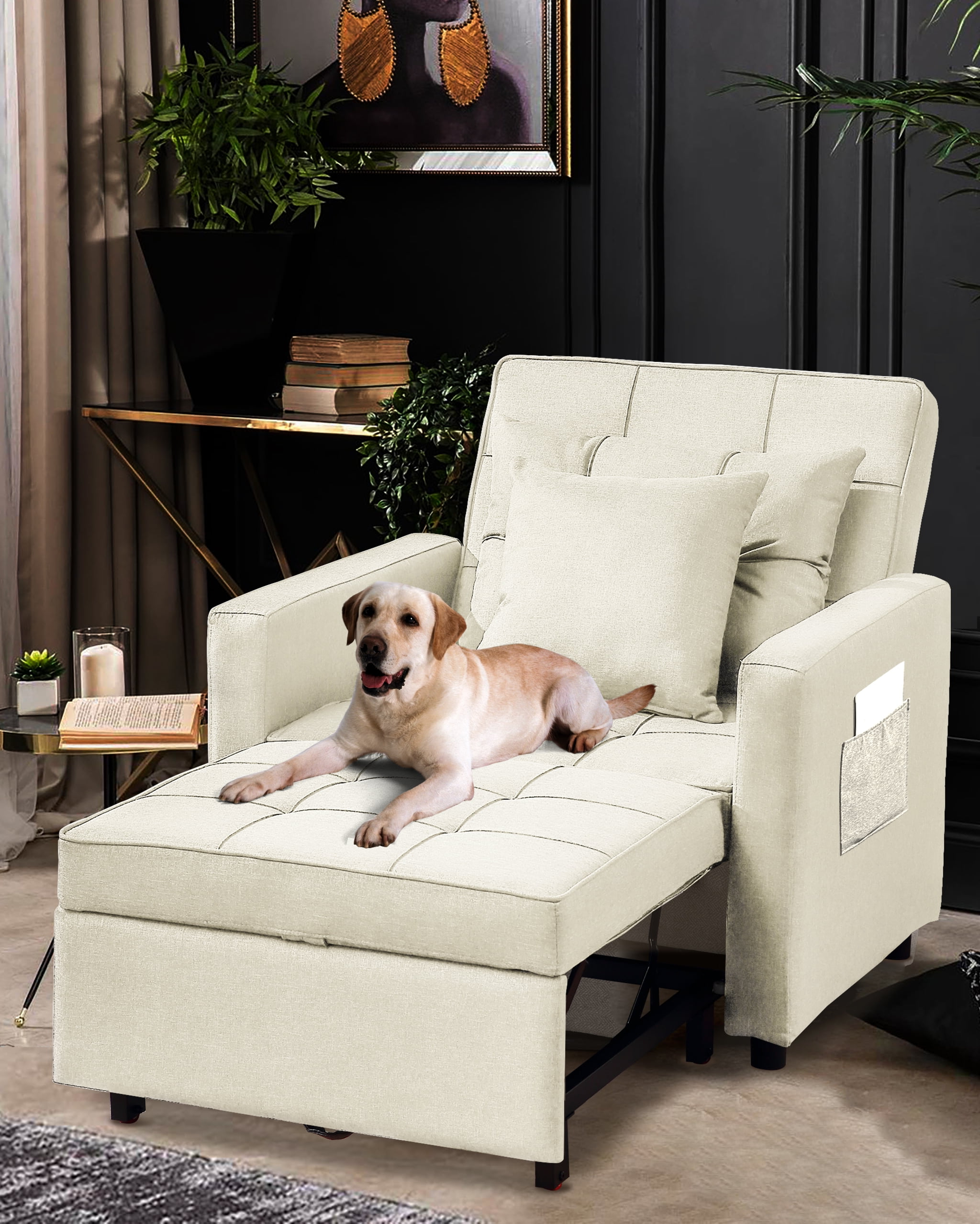 Litbird Convertible Chair Sleeper Bed, Futon Chair Turns Into Bed, Sofa ... with Office Chair That Turns Into A Bed