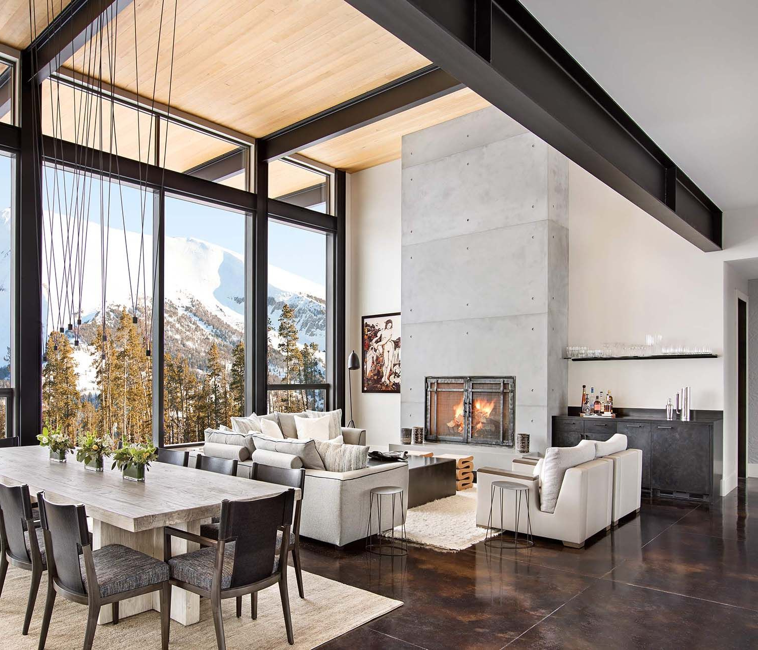 Modern Mountain Home In Bozeman, Montana with Mountain Home Interior Design Ideas