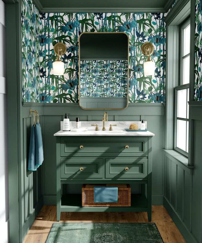 The Top 70 Bathroom Wallpaper Ideas - Interior Home And Design inside Bathroom Ideas Wallpaper