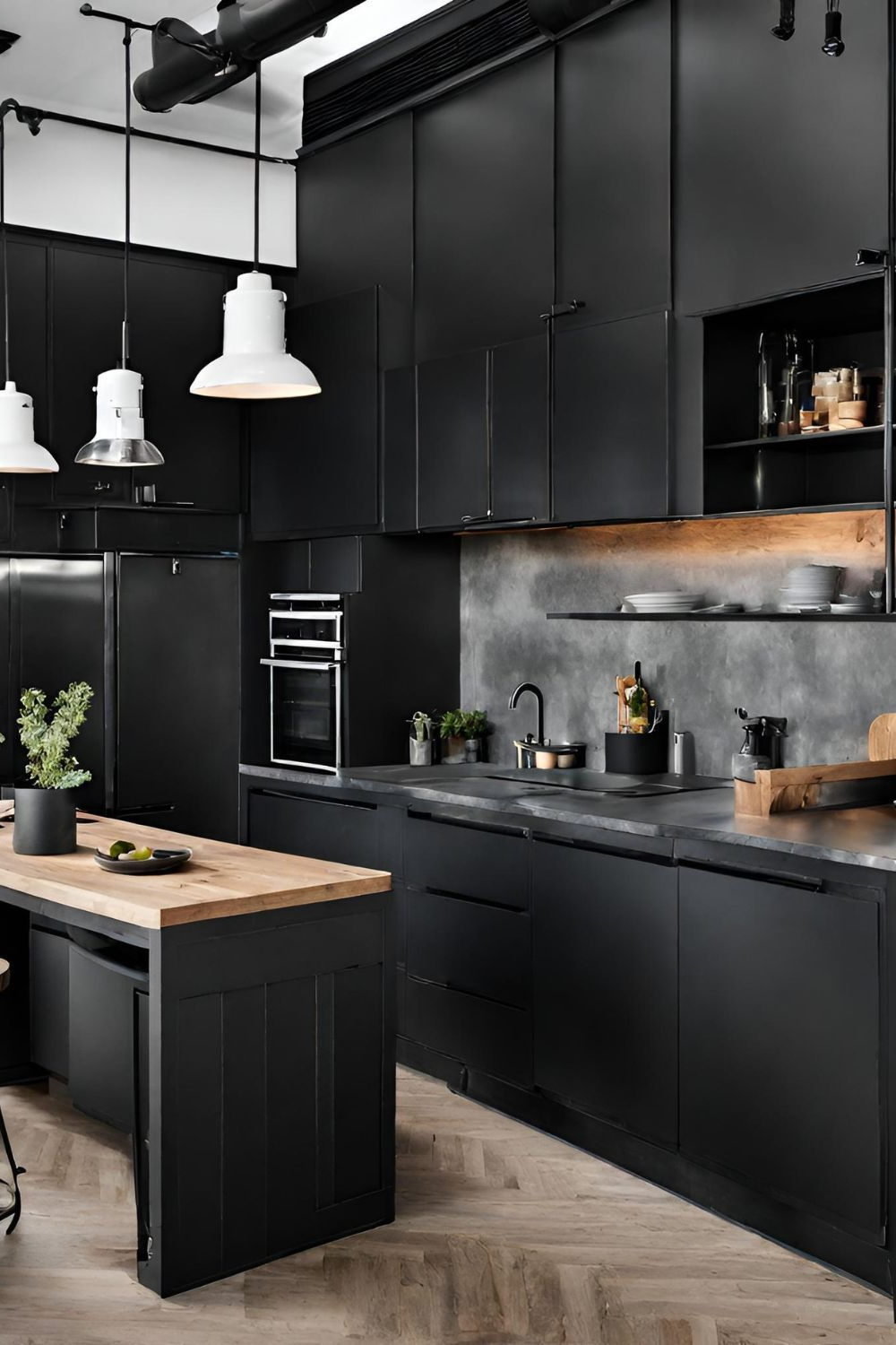 100 Black Kitchen Ideas For Dramatic, Bold Spaces - Love Chic Living In ... for Kitchen Ideas Black