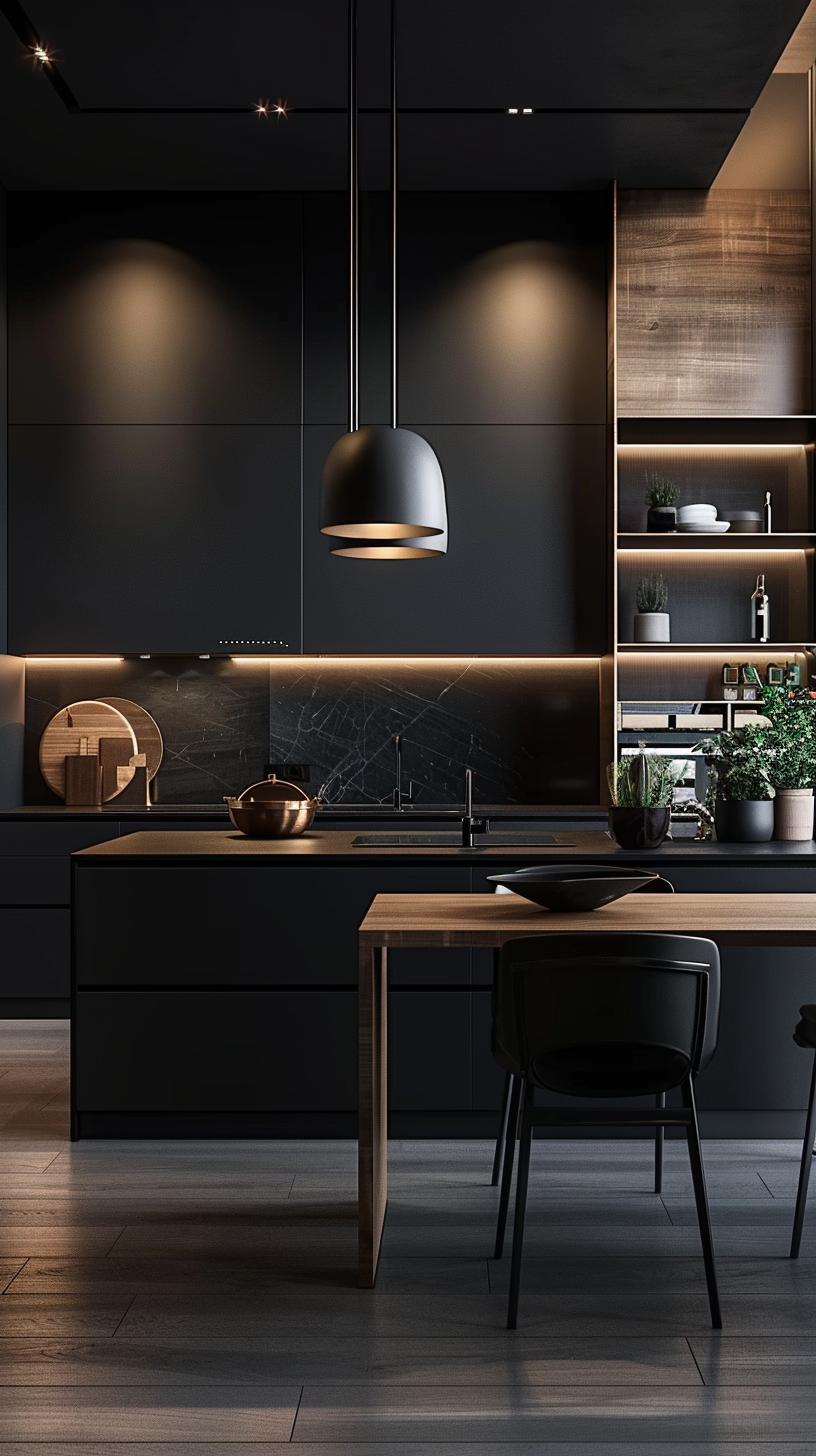 24 Modern Black Kitchen Ideas To Inspire You In 2024 | Modern Black ... intended for How to Incorporate Black Elements Into Your Modern Kitchen Without Overpowering the Space
