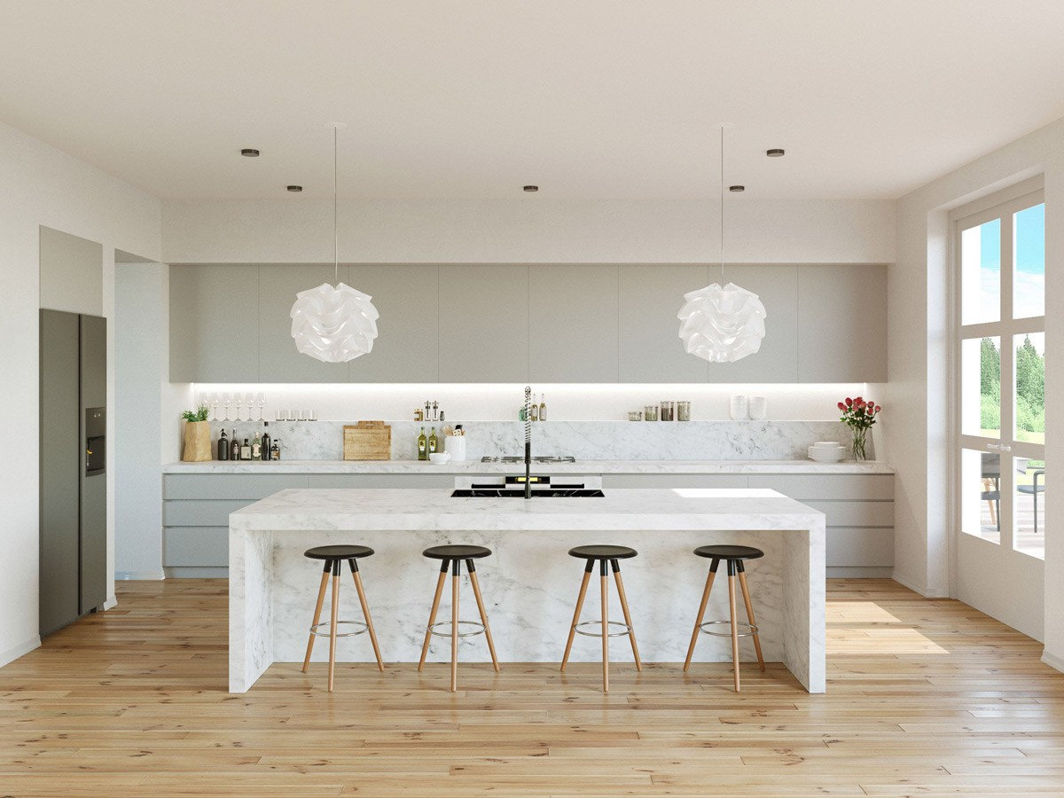 30 Modern White Kitchens That Exemplify Refinement inside Modern Kitchen White Cabinets