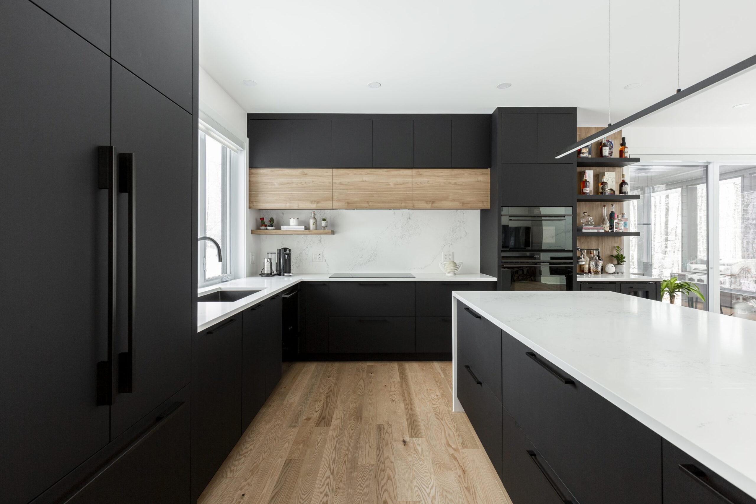 Modern Black Kitchen Cabinets throughout Modern Kitchen Black