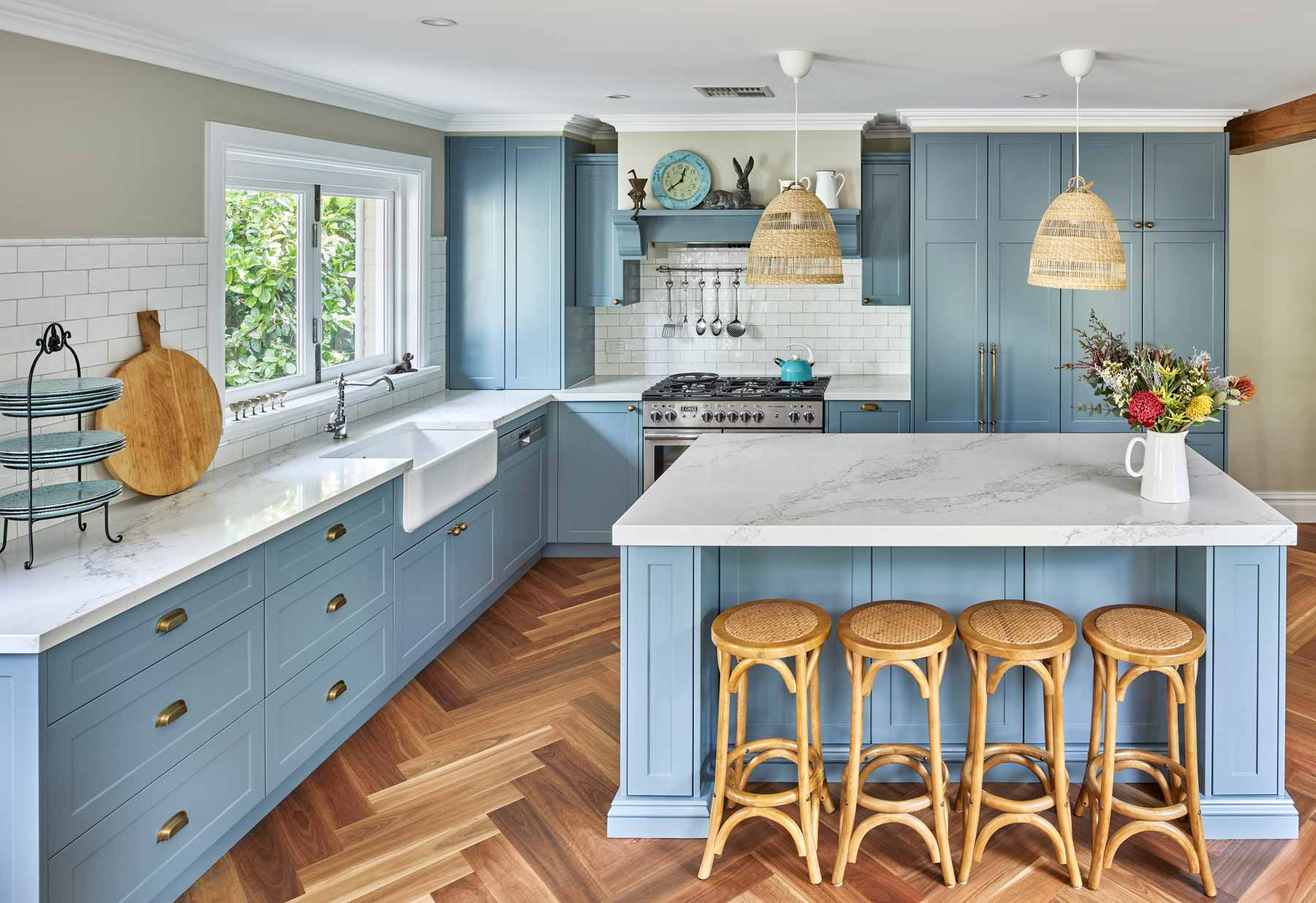 Wood Design Light Blue Kitchen within Transforming kitchens with timeless blue color schemes